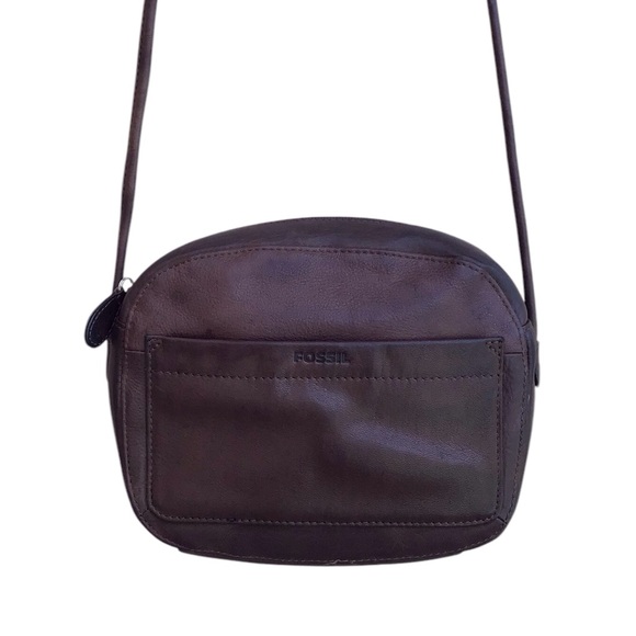 Fossil Handbags - Fossil Vintage Brown Leather Crossbody Bag